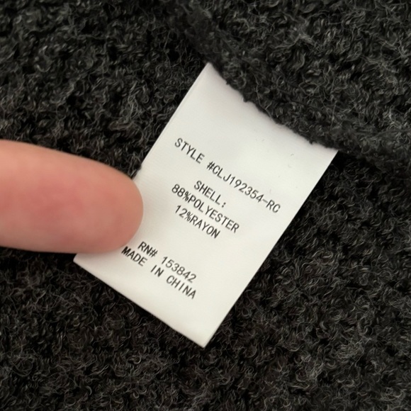 Code x Mode Charcoal gray V-Neck Boucle Knit Cardigan Sweater, size XS - Picture 14 of 16